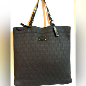 MK logo signature print monogram black quilted  neoprene handbag